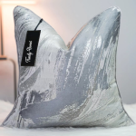 Cool Grey Marble Jacquard Cushion Cover - Image 3
