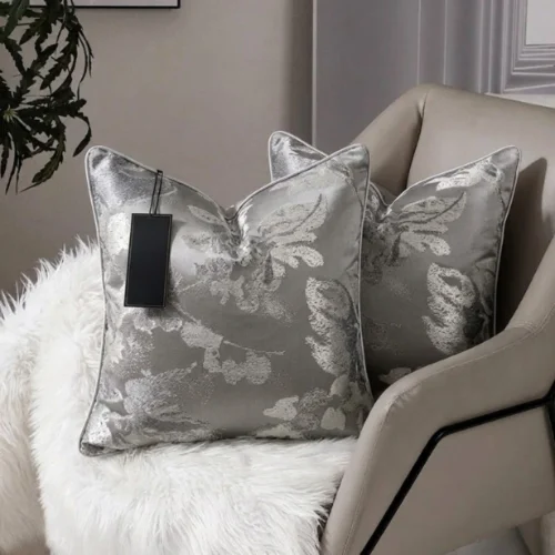 Champagne Geometric Texture Cushion Cover
