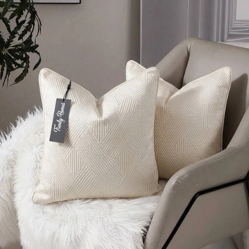 14-14 Ivory Weave Jacquard Cushion Cover