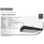 Black Matte Kitchen Chimney Hood PS-FTBLK6022 60cm - Image 3