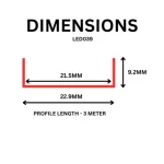 LED Light Profile Silver 22mm - Image 2