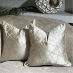 Warm Beige Linear Chevron Cushion Cover - Image 4