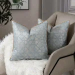 Blue Chevron Panel Cushion Cover