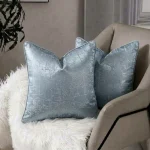 Blue Textured Plain Cushion Cover