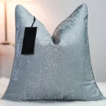 Steel Blue Textured Plain Cushion Cover - Image 3