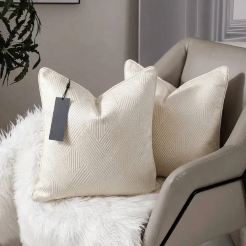 Ivory Weave Jacquard Cushion Cover