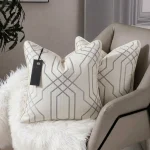 Geometric Line Jacquard Cushion Cover