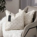 Champagne Diamond Lattice Cushion Cover