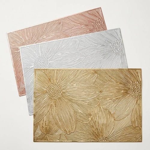 Floral Embossed Rectangular Placemat