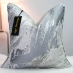 Cool Grey Marble Jacquard Cushion Cover - Image 3