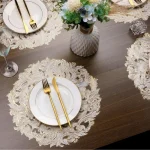 Round Floral Cutwork Placemat - Image 4