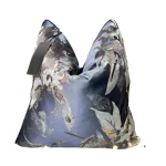 Blue Smoke Abstract Jacquard Cushion Cover - Image 3