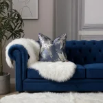 Blue Smoke Abstract Jacquard Cushion Cover - Image 4