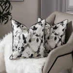 Black Splatter Jacquard Cushion Cover