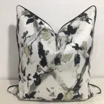 Ivory Black Splatter Jacquard Cushion Cover - Image 4