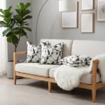 Ivory Black Splatter Jacquard Cushion Cover - Image 5