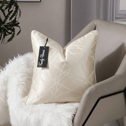 Soft Beige Chevron Cushion Cover