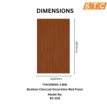 STC Luxurious Wood Finish Bamboo Charcoal Wall Sheet – Deep Dark Teak BC-02A - Image 2