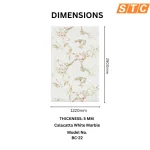 STC Luxurious Marble Finish Bamboo Charcoal Wall Sheet – Calacatta White Marble BC-22 - Image 2