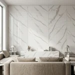 STC Luxurious Marble Finish Bamboo Charcoal Wall Sheet – Ivory White Marble BC-23 - Image 4