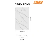 STC Luxurious Marble Finish Bamboo Charcoal Wall Sheet – Pearl White Marble BC-24 - Image 2