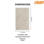 STC Luxurious Marble Finish Bamboo Charcoal Wall Sheet – Champagne Marble Stone BC-26 - Image 2